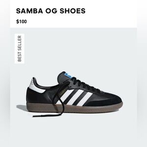 Black Adidas Sambas, men’s 7.